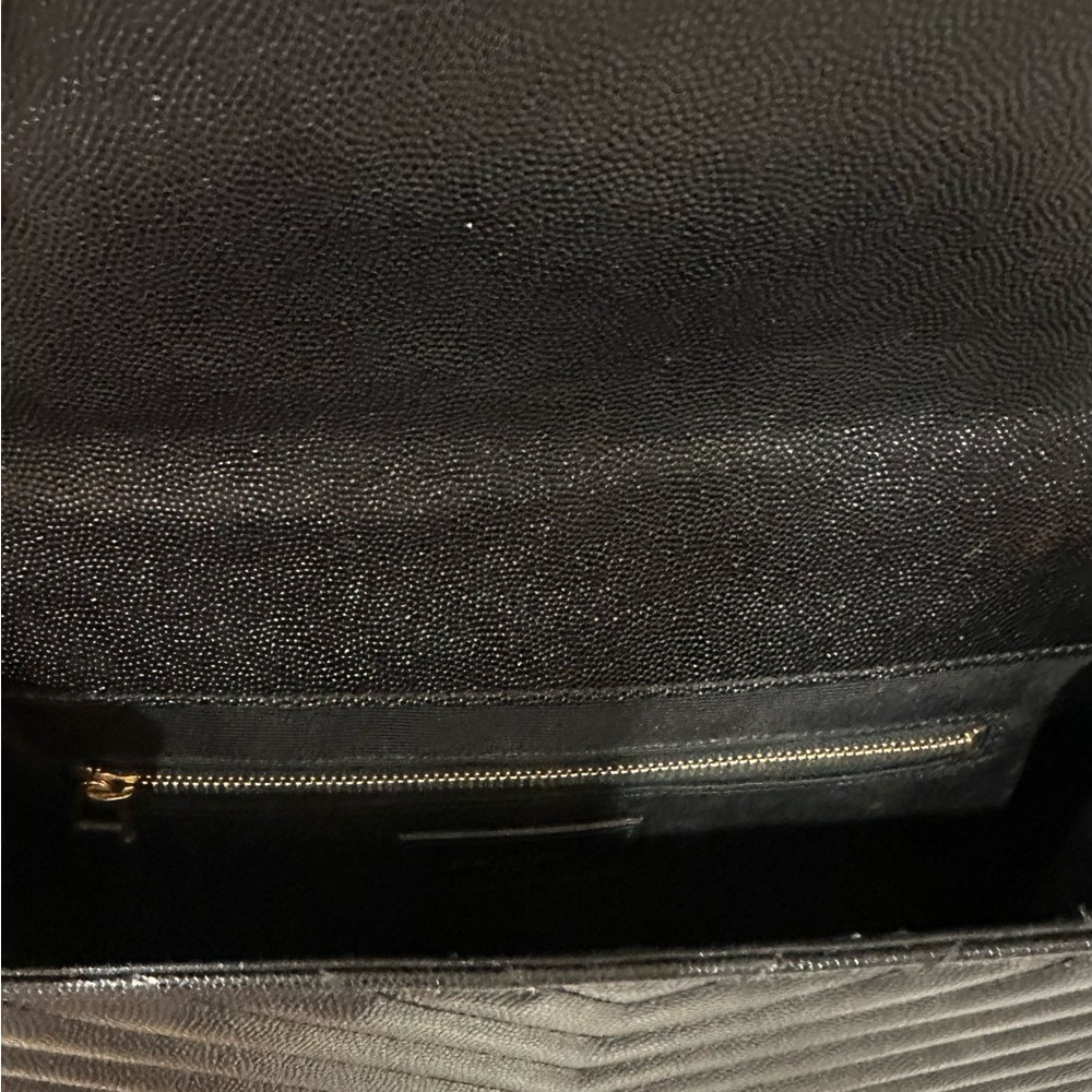 Yves Saint Laurent Black Quilted Shoulder Bag with Gold Chain Size LARGE - Picture 9 of 9